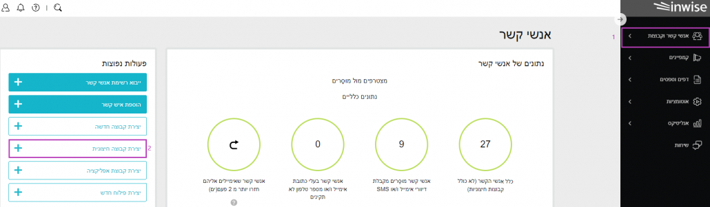 יצירת קבוצה חיצונית