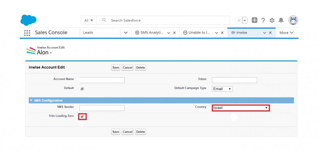 Setting Salesforce