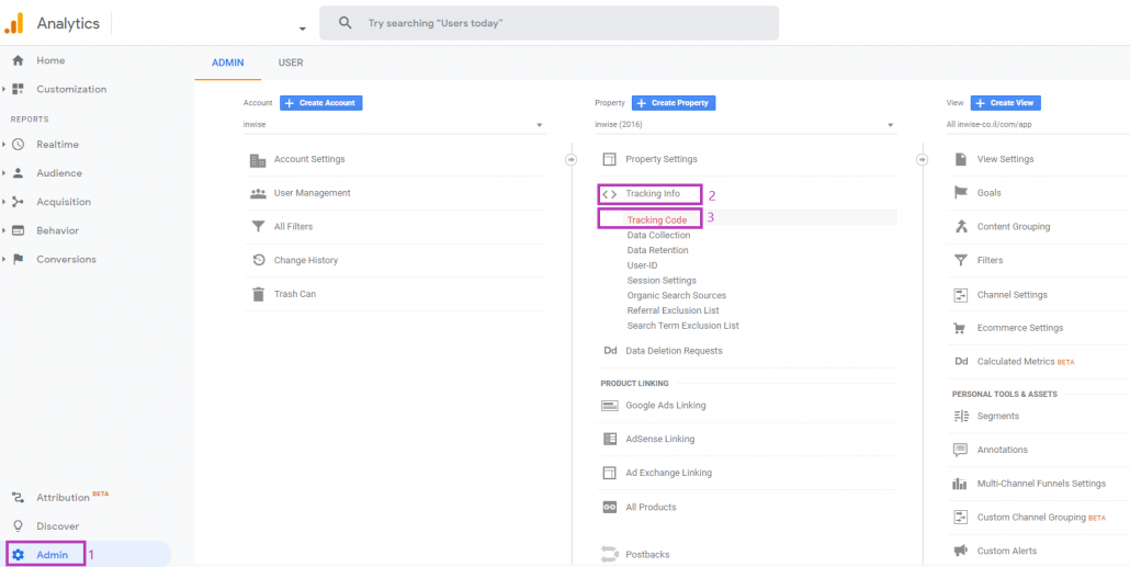 Trackin code in landing page Google Analytics