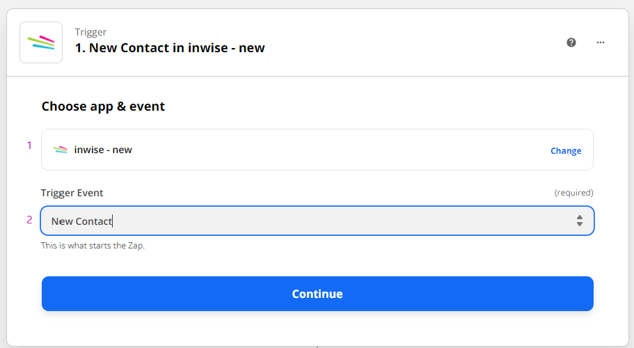 Zapier - new contact