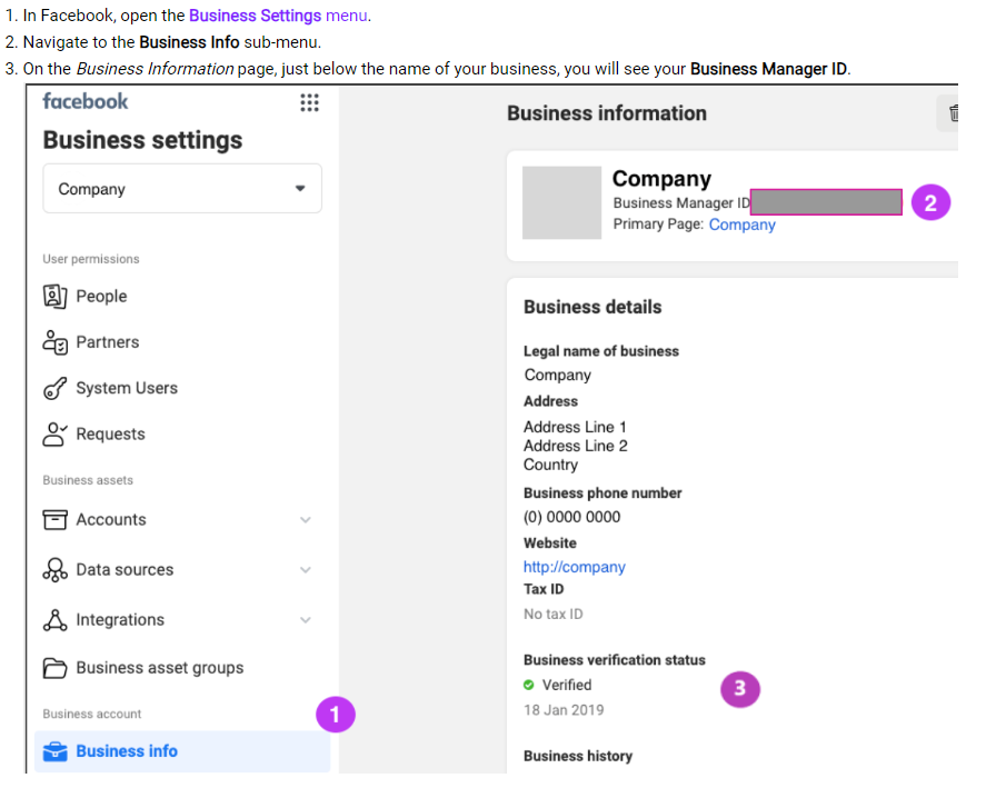 Facebook Business Manager ID+verification